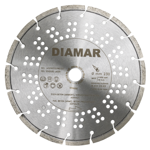 Diamanttrennscheibe Premium Heavy Metal 230 x 2.6 x 22.23 mm - Lasergeschweisst