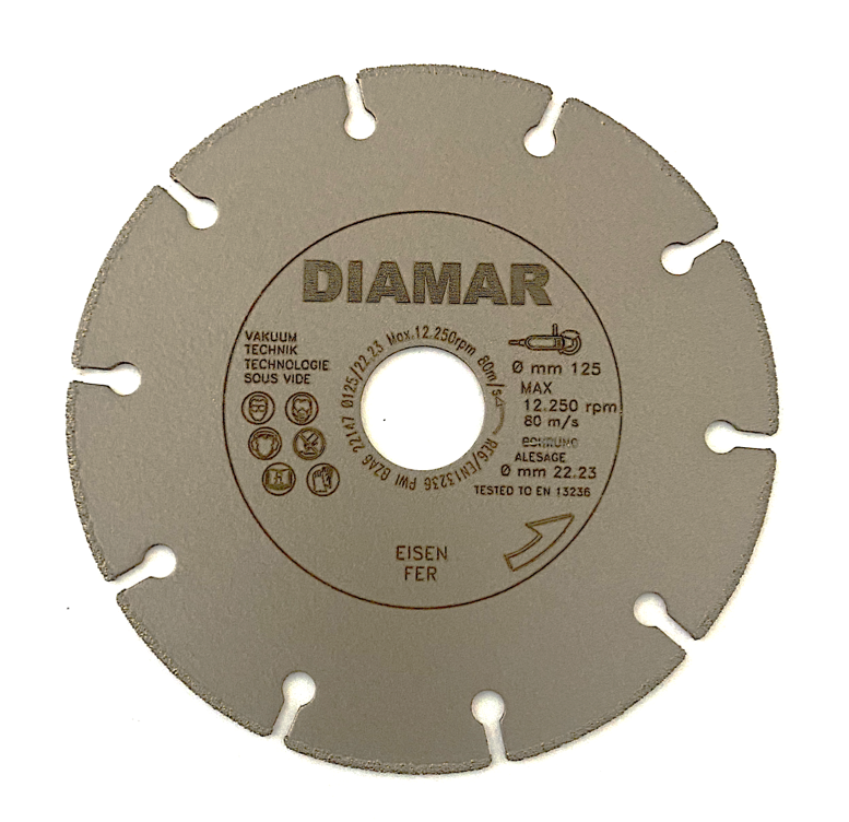 x mm 125 22.23 Stahl) - GmbH DIAMAR - Eisen Diamanttrennscheibe (nur Eisen für Vakuumtechnologie und